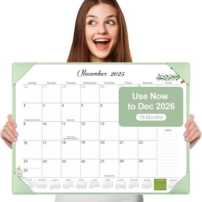 Grote Bureaukalender 2024-2025 (18 Maanden) met Desktopmat | 56x43 cm Planner voor Kantoor & Thuis