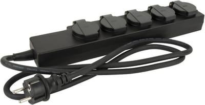 DAP Stage meervoudige stekdoos 5 voudig, zwart, kabel 1,5m - Meervoudige stekkerdoos