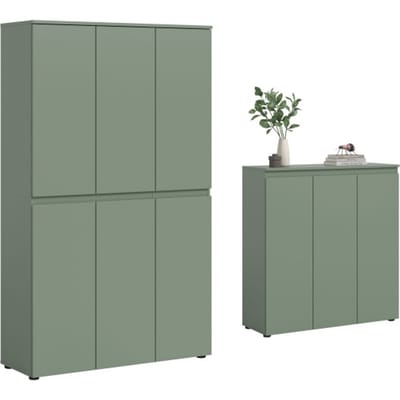 Furnilux Universele kast in rookgroen 22 schappen en kledingstang 175x175x37 cm