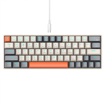 NAXSIR Mechanisch Gaming Toetsenbord - Draadloos Bluetooth/Bedraad - 63 Toetsen Compact - RGB Verlichting - Ultra Snelle Respons - Compatibel met PC/PS5/Mac