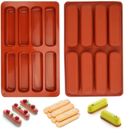 Dailygoods- Mueslivorm Siliconen - 2 Stuks - Antiaanbaklaag - Rechthoekige Vorm - Voor Mueslirepen/Brownies - Voedselveilig/BPA-vrij - Reepvorm