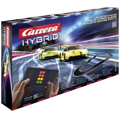 Carrera HYBRID Racebaan - AI Gaming - Speedway to Hell - Porsche 911 GT3 R in Speed Yellow & Acid Green - Besturing via app - Elektrische Autobaan - Bestuurbare auto - 6,09M - 1:50