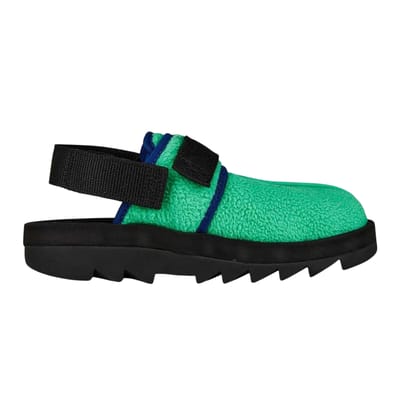 Reebok Dames-fleece-klompen met dikke zool (Groen/Kobalt)