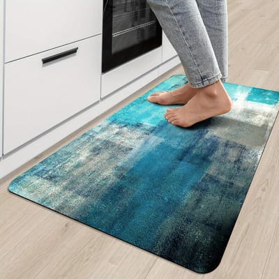 Binnen Deurmat Teal Keukenkleden Mat Voordeurkleden Grijs Flanel Dunne Deurmat Binnen Entreekleed Profiel Deurmat voor Binnen 50X80CM
