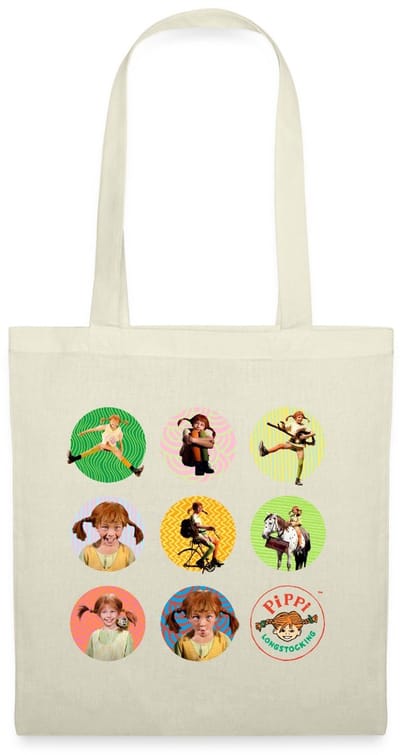 Pippi Langkous Foto's Van Pippi In Cirkels Tas Van Stof Schoudertas