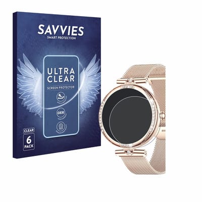 Savvies - Screenprotector voor Shepatio Smartwatch 1.19" - Folie Beschermfolie transparant 6 Stuks