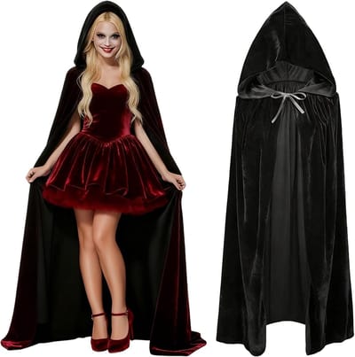 Unisex Halloween Cape met Kap voor Volwassenen - Lange Cosplay Kostuum voor Feesten en Carnaval