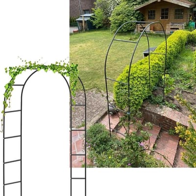 Rozenboog Metaal - Tuinboog Klimplanten - Tuin Decoratie - Weerbestendig Staal - 180x220 cm - Wit