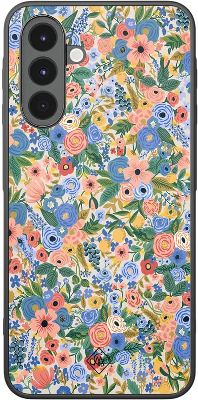 Casimoda® hoesje - Geschikt voor Samsung Galaxy A17 - Blue Gardens - Zwart TPU Backcover - Bloemen - Blauw
