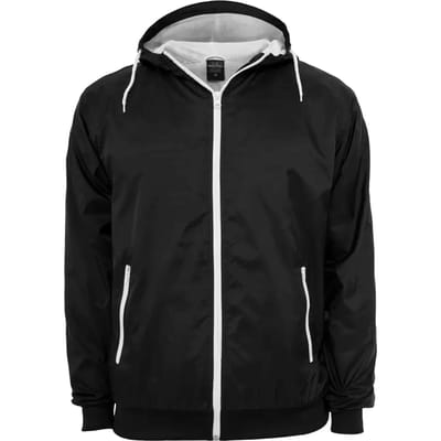 Urban Classics - Contrast Windrunner jacket - L - Zwart/Wit