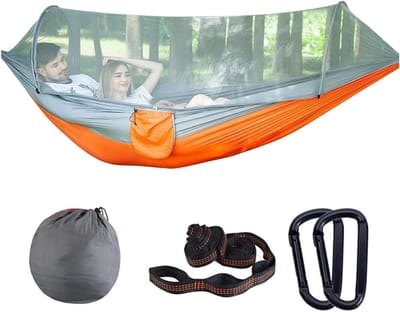 Automatische Hangmat - Nylon Schommel - Buiten Ontspannen - Anti-rollover Design - 290 x 140 cm - Grijs