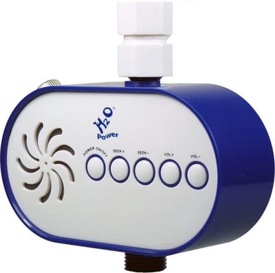 H2O Power Water Power Radio, FM radio voor de douche, loopt op waterdruk