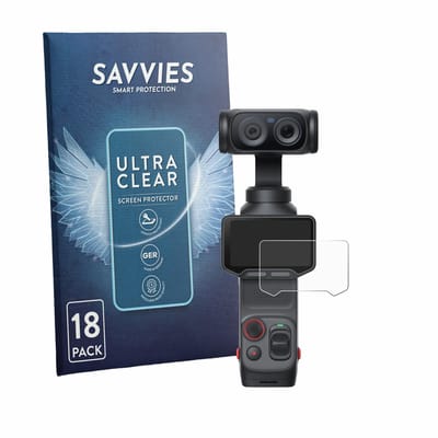 Savvies - Screenprotector voor Insta360 Luna Ultra - Folie Beschermfolie transparant 18 Stuks
