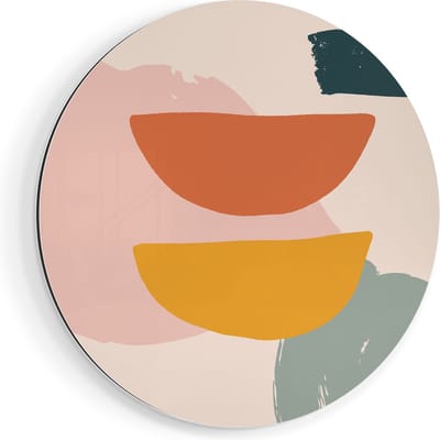 Artaza Dibond Muurcirkel Abstracte Kunst in Scandinavische Stijl - Ø 80 cm - Groot - Wandcirkel - Rond Schilderij - Voor Binnen en Buiten