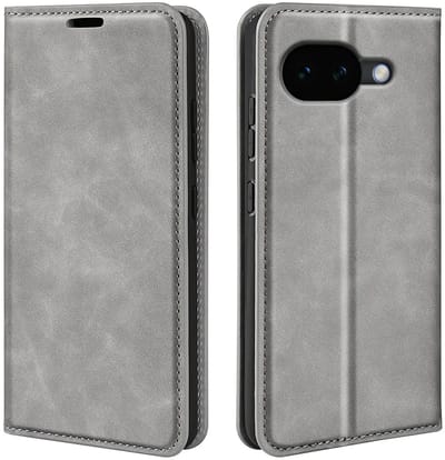 MobyDefend Hoesje - Geschikt voor Google Pixel 10a - Luxe Wallet Bookcase (Magnetische Sluiting) - Grijs