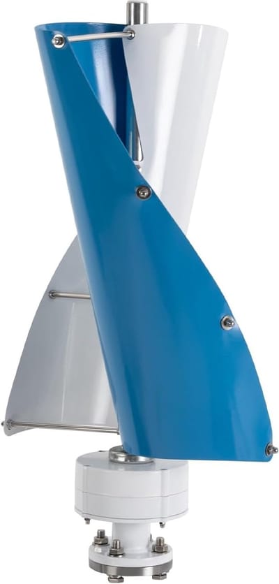 Windturbine Generator - Stroomopwekking - Groene Energie - Schroefvormig Ontwerp - 500 Watt 24 Volt - Wit en Blauw