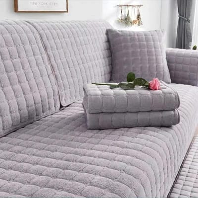 Winter Dik Allesomvattend Combinatie Bankhoes Pluche Ruittextuur Minimalistische Slipcovers Flanel Antislip Bank Stofhoes 70x70cm