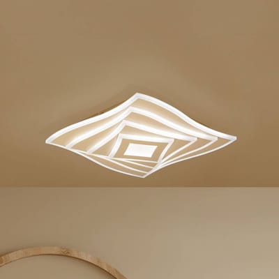 FISCHER & HONSEL LED plafondlamp HERO, zandkleurig, 40x40 cm, afstandsbediening, CCT dimbaar