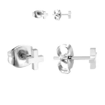 Aramat Jewels | Oorbellen | RVS kruisjes oorbellen | Zilverkleurig / 4mm | | | Staal | Kinderen, Volwassenen | Verkleurd niet