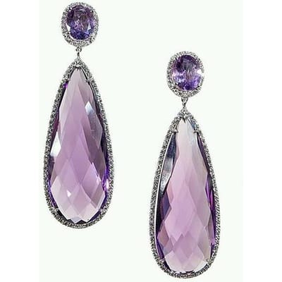Huitan Peer Paars Zirkonia Hangende Oorbellen Charmante Ooraccessoires voor Vrouwen Prachtige Statement Sieraden voor Huwelijksfeest Cadeau gray