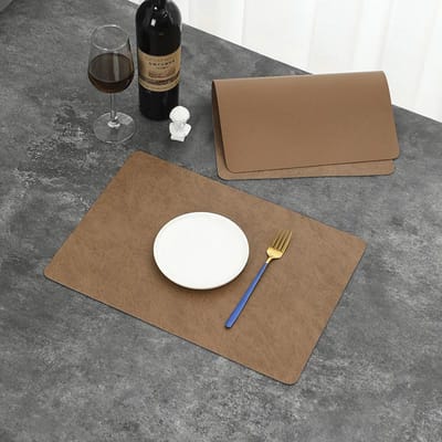 Huis Keuken Hittebestendige Lederen Placemats Cafébar Reiniging Afwasbaar Wasbaar Onderlegger Binnen Buiten Matten & Pads