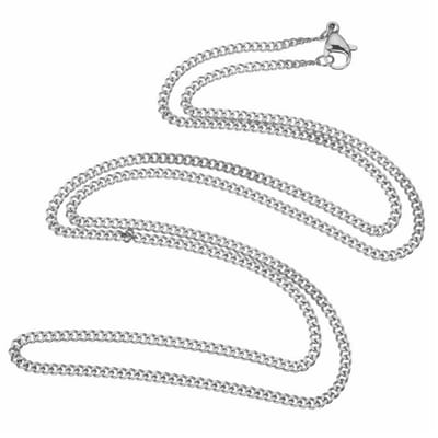 Fako Bijoux® - Schakelketting Staal - Cubaanse Schakel Ketting - RVS - Gourmette - Cuban Link - 2.2mm - 45cm - Zilverkleurig