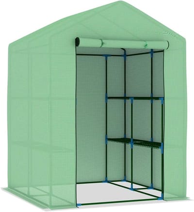 Tuinkas met schappen 143x143x195 cm voor Plantenbescherming