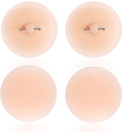 Dailygoods- Tepelbeschermer Herbruikbaar - Siliconen Tepelbeschermers - Tepelpads met Piercing - Waterdicht - 4 Stuks - 8,3 cm Diameter