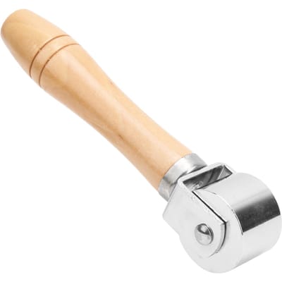 Lederen Persrandroller DIY Leerbewerking Houten Handvat Randrolgereedschap ZilverS 26mm 1.02in beige