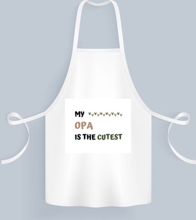 Akyol - my opa is the cutest Keukenschort - Opa - schattige opa - verjaardagscadeau - verjaardag - cadeau - cadeautje voor opa - opa artikelen - kado - geschenk - gift - 82 bij 71 cm