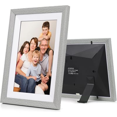 Andoer 10.1-Inch WiFi Digitaal Fotolijstje Cloud Digitaal Fotolijstje TFT Scherm Touch Control 16GB UK Plug wit
