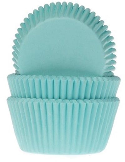 House of Marie Cupcake Vormpjes - Turquoise - pk/50 - Baking Cups voor Muffins en Cupcakes