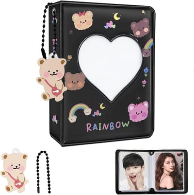 Fotokaart Binder - Album - Kaarten Opbergen - Mini Draagbaar - 11 x 8 x 2.8 cm - Zwart
