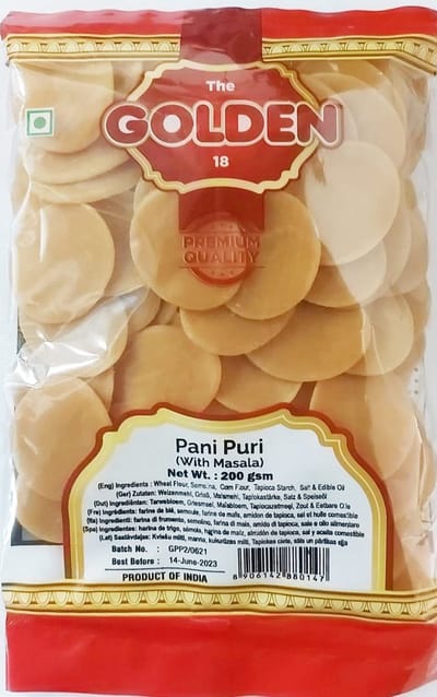 Kajal Pani Puri Golgappa om te frituren met Masala Fresh Papad, hygiënisch en heerlijk, klaar om te frituren (2 x 200 g) met Kajal Sticker