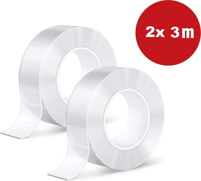 Nano Tape - Klussen - 2 x 3 Meter Lang - 3 cm breed - Dubbelzijdig Plakband Extra Sterk - Transparante Dubbelzijdige Tape Extra Sterk - NanoTape - Muur Tape - Waterdicht - Herbruikbaar