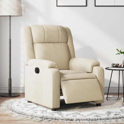 vidaXL - Fauteuil - verstelbaar - elektrisch - stof - crèmekleurig