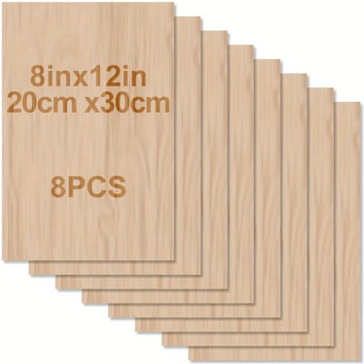 4/8/12 pièces de bois pour l'artisanat 20*30cm contreplaqué de 2mm d'épaisseur avec surface lisse planche carrée découpe laser modèle architectural 20-30cm&2mm beige