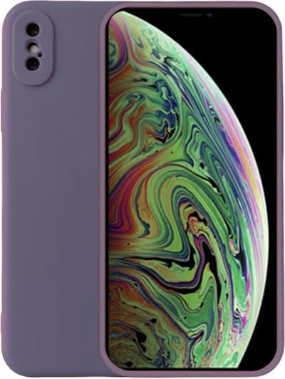 Smartphonica Telefoonhoesje Geschikt voor iPhone Xs Max siliconen hoesje - Backcover Siliconen Case - Paars Grijs geschikt voor iPhone Xs Max