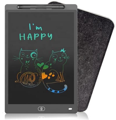 CRVFTED Tekentablet 8.5 inch zwart - Gratis beschermhoes -interactief - Speelgoed Onderweg - Kinderspeelgoed - Schrijfbord – Tekenen - Schrijftablet - Sinterklaas - Cadeautjes - Kleine Cadeautjes