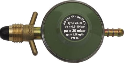 Gimeg pol soft noze gasdrukregelaar met slangpilaar 30mb 1,5kg/h