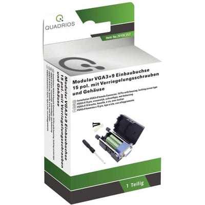 Quadrios 2010C257 VGA-connector Bus, recht Aantal polen: 15 Zwart 1 set(s)