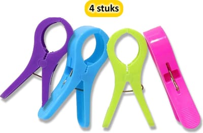 Handdoek knijpers & Strandlaken knijpers XXL 13 cm (4 stuks) - Anti-wind Badlakenknijpers - Optimale Grip voor Badlakens en Strandlakens