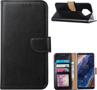 Portemonnee Book Case Hoesje Geschikt voor: Nokia 9 Pureview - Zwart