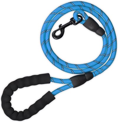 hondenriem reflecterend - 150 cm - gepolsterde handgreep - kleine en grote honden - tot 50 kg - nylon - blauw