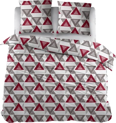 Snoozing Bobbie Dekbedovertrek - Tweepersoons - 200x200/220 cm - Red