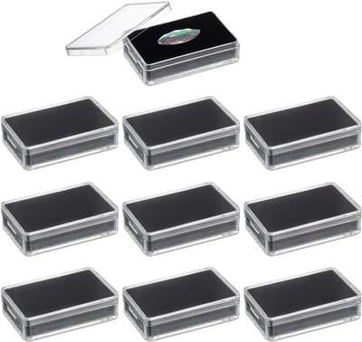 Opbergdozen Edelstenen - Sieradendoosjes Transparant - Kleine Items Sorteren - Met Zwart Schuimkussen - 57 x 37 x 15 cm