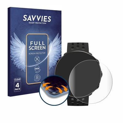 Savvies - Screenprotector voor Polar Vantage M2 - Folie Beschermfolie transparant volledig dekking 4 Stuks