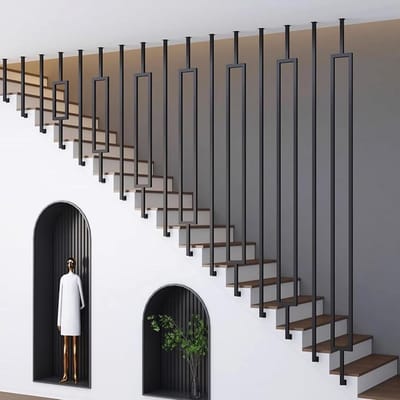 Smeedijzeren trapleuning - Metalen handgreep - Veilige traplift - Roestwerende coating - 150 cm lengte - Matzwart