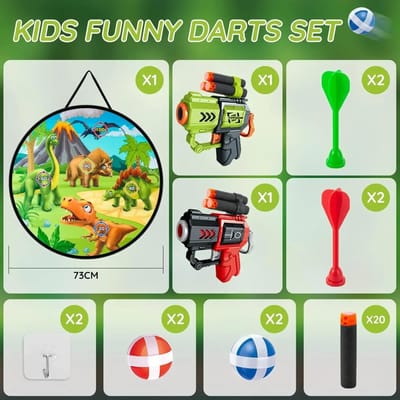 Dartbord voor Kinderen Schietspellen met Speelgoedpistolen Plakballen Darts Binnen Buiten Feest Sport Speelgoed Verjaardagscadeau voor Jongens Meisjes green