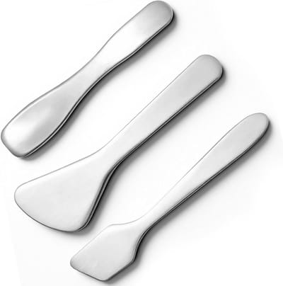 3 Stuks Mini Metalen Make-up Spatels voor Huidverzorging en Cosmetische Toepassingen - Herbruikbare Lepels voor Menging en Bemonstering van Maskers en Schoonheid Accessoires